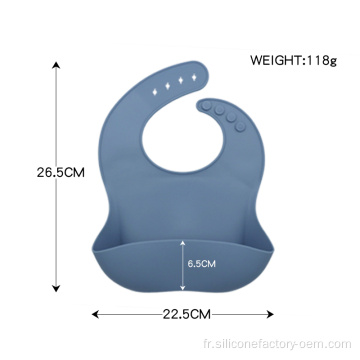 Bib de bébé imperméable BPA Bib de silicone libre